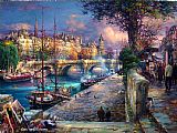 Cao Yong Canvas Paintings - Bank of La Seine